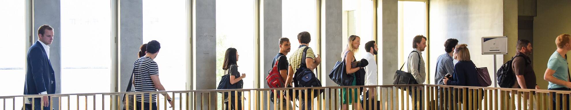 MBA Students in S building lobby